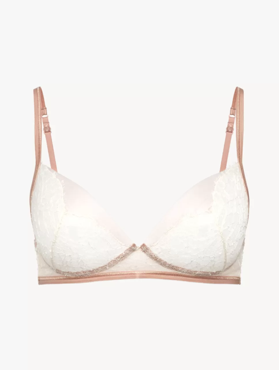 Fashion Bralette In Chiaro E Rosa Pallido Con Pizzo Leavers Bralette | Senza ferretto