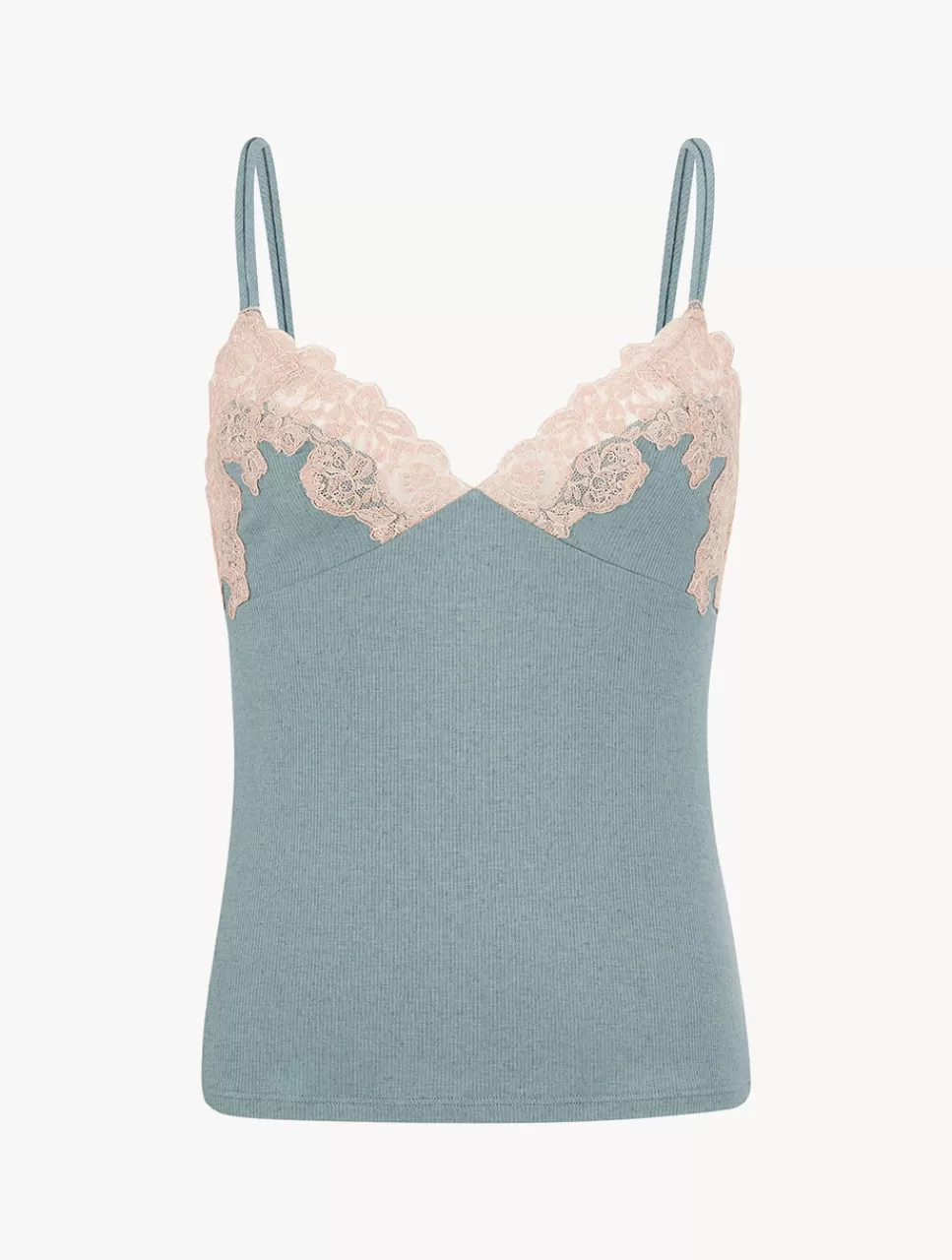New Canotta A Costine Misto Cashmere Sleepy Dream Con Ricami A Frastaglio Loungewear | Canotte & Top