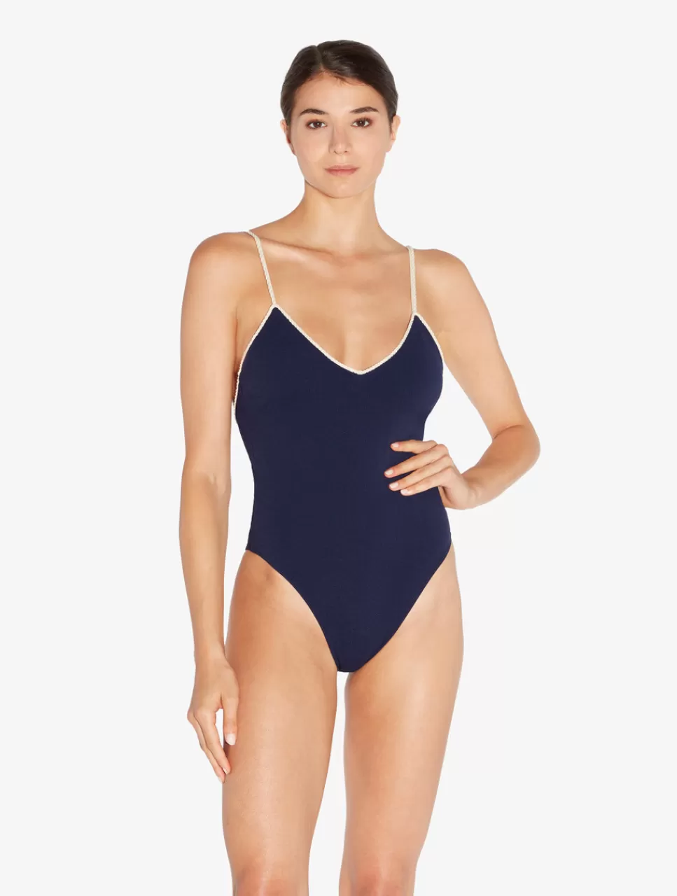 Online Costume Intero Navy Con Scollatura A V E Monogramma Costumi interi
