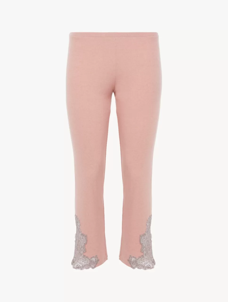 Hot Pantalone A Costine Misto Cashmere Colore Blush Clay Con Ricami A Frastaglio Loungewear | Short & Pantaloni