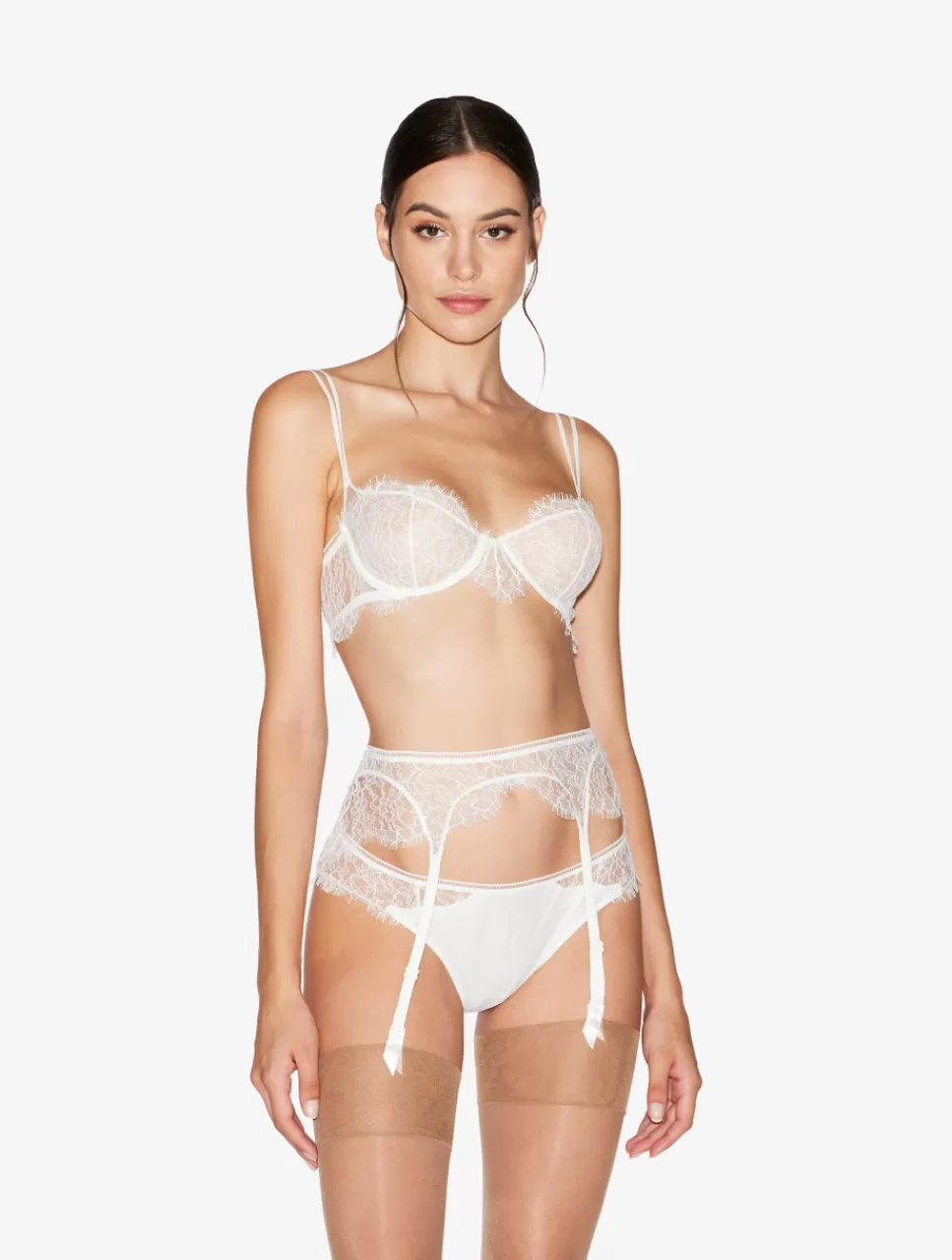 Flash Sale Reggicalze In Pizzo Color Natural Reggicalze