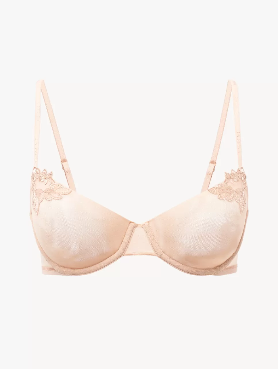 Hot Reggiseno A Balconcino In Tulle Stretch Color Sabbia Balconcino | Con ferretto