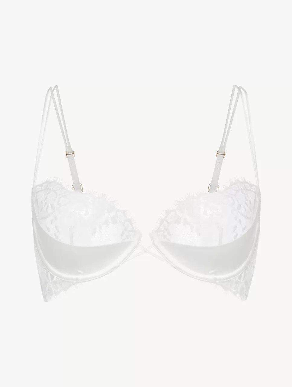 Flash Sale Reggiseno A Balconcino Off-white Con Ferretto E Finiture In Pizzo Leavers Balconcino | Con ferretto
