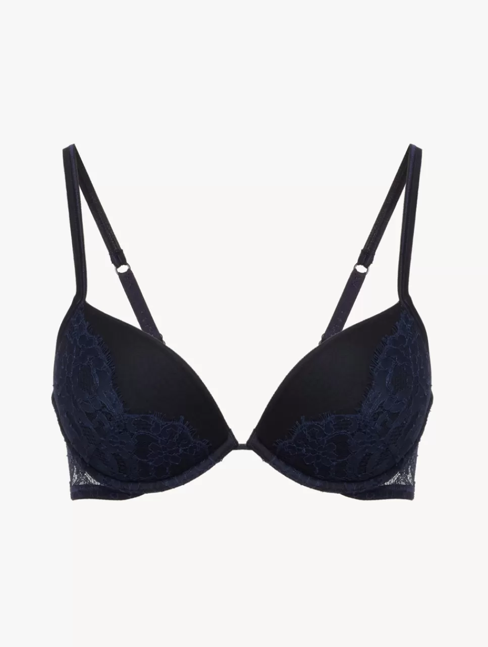 Flash Sale Reggiseno Push-up In Acciaio E Nero Con Pizzo Leavers Imbottiti | Push Up