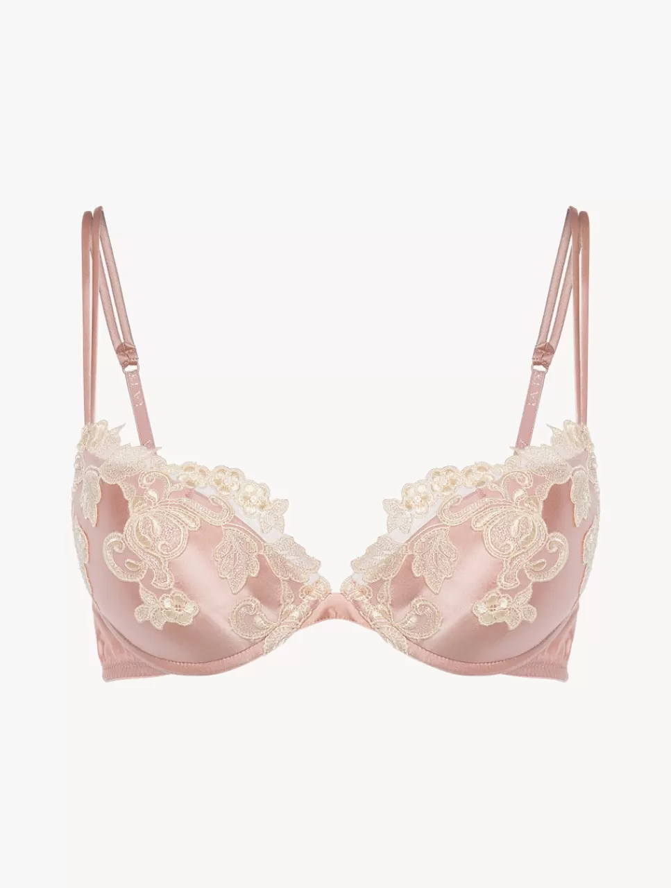 Flash Sale Reggiseno Push-up In Seta Con Ricamo A Frastaglio Avorio Con ferretto | Imbottiti