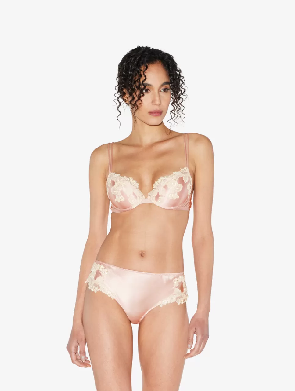 Flash Sale Reggiseno Push-up In Seta Con Ricamo A Frastaglio Avorio Con ferretto | Imbottiti