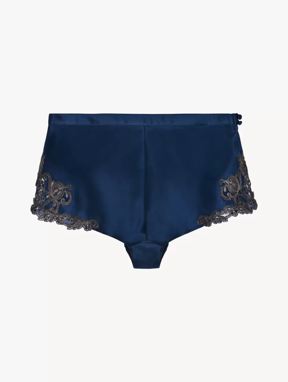 Hot Short Blu Con Ricamo A Frastaglio_DL Short & Pantaloni | Capi in seta