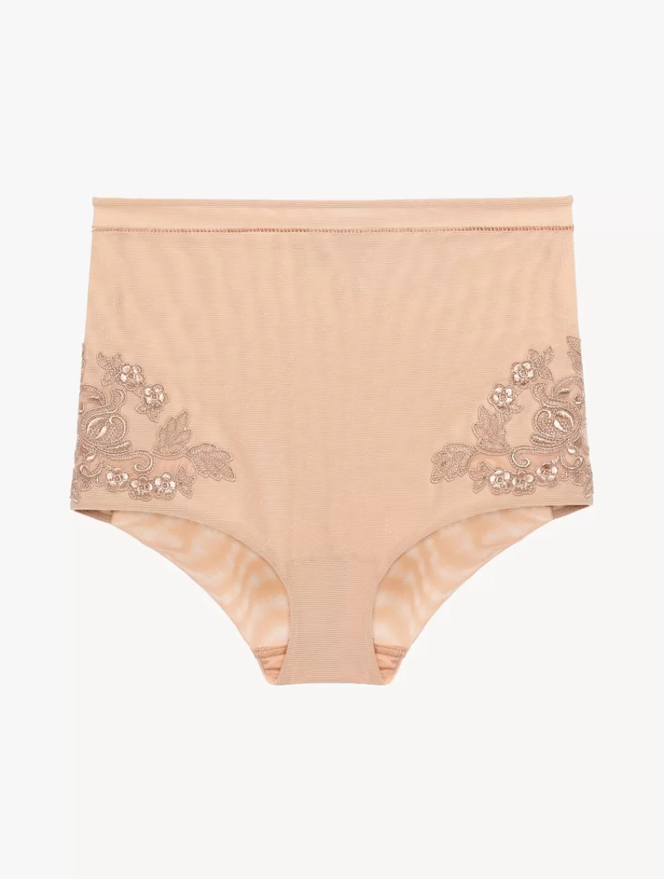 Hot Slip Alto In Tulle Stretch Color Sabbia A vita alta | Shapewear