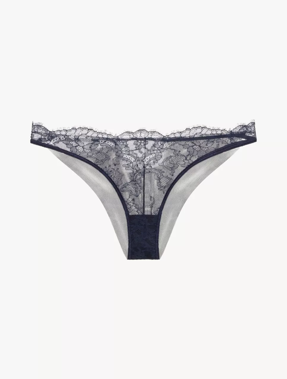 Discount Slip Brasiliano In Acciaio E Nero Con Pizzo Leavers Brasiliani