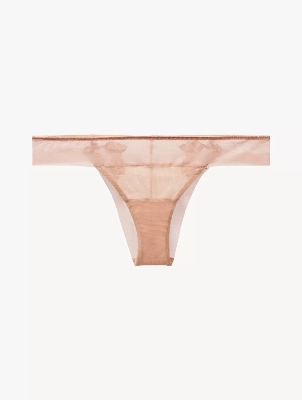 Clearance Slip Brasiliano In Tulle Stretch Color Sabbia Brasiliani | Shapewear