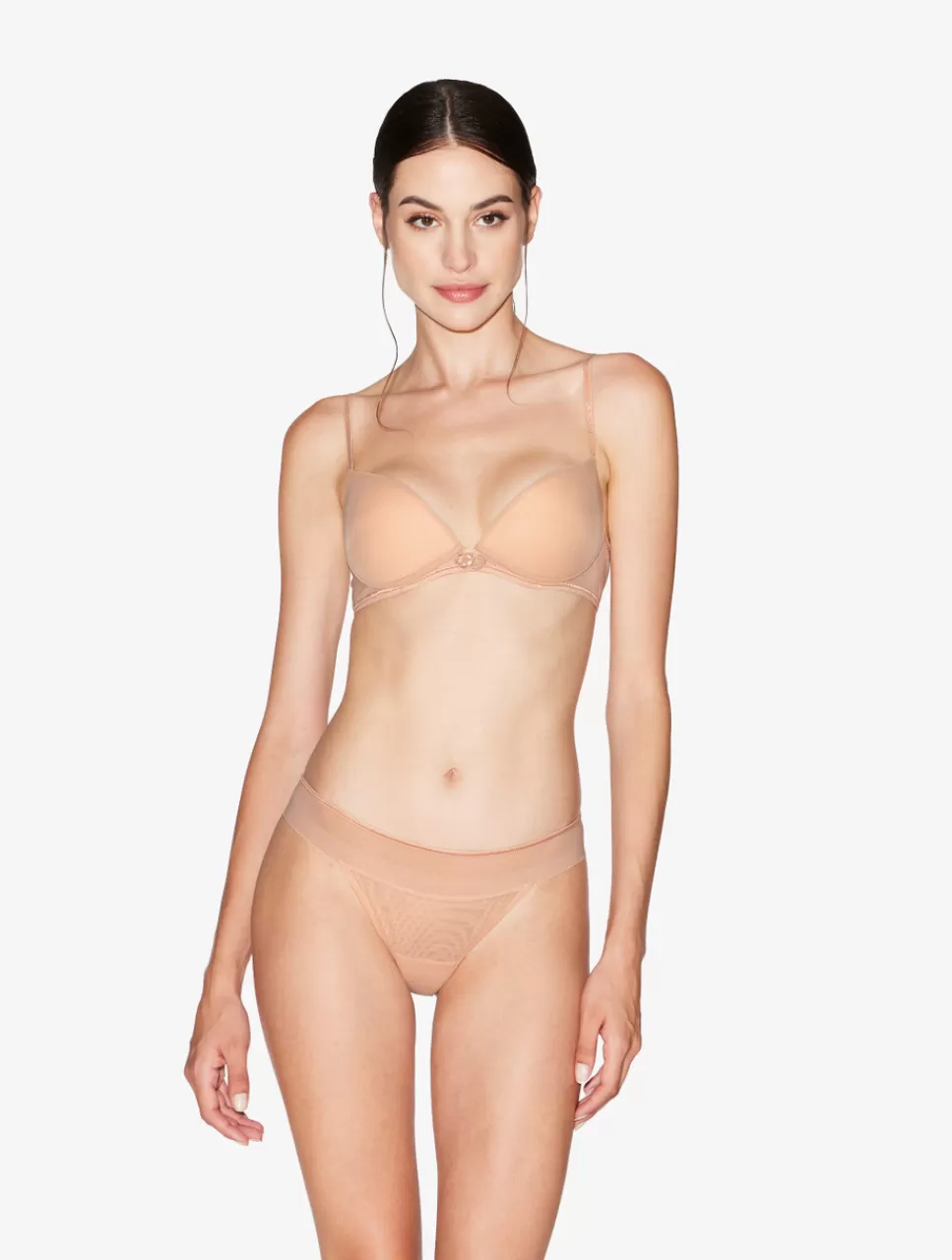 Clearance Slip Brasiliano In Tulle Stretch Color Sabbia Brasiliani | Shapewear