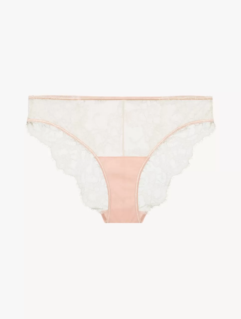 Hot Slip Medio In Chiaro E Rosa Pallido Con Pizzo Leavers Brasiliani
