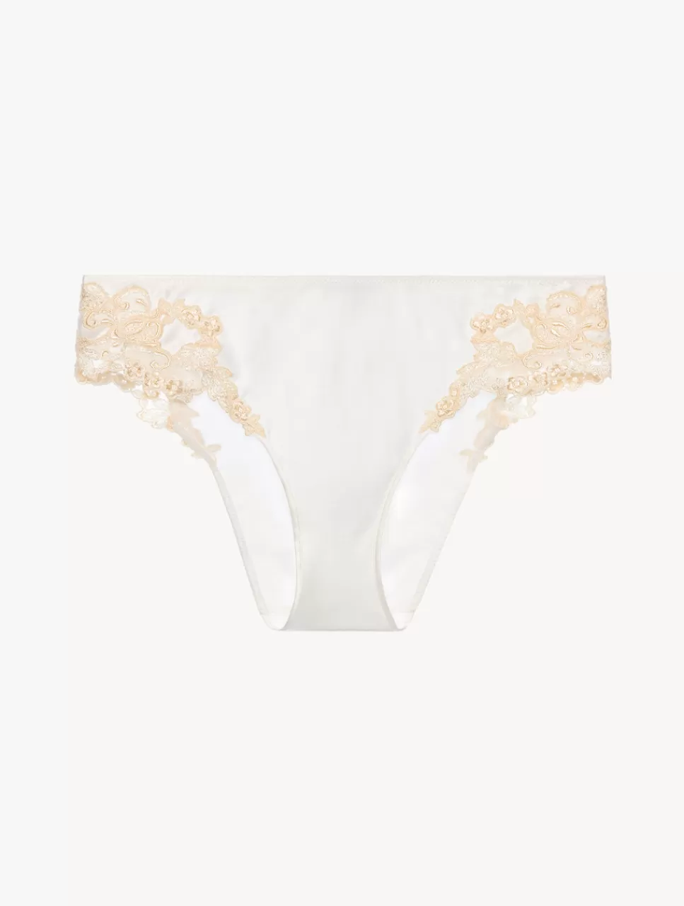 Hot Slip Medio In Seta Bianca Con Frastaglio A vita media