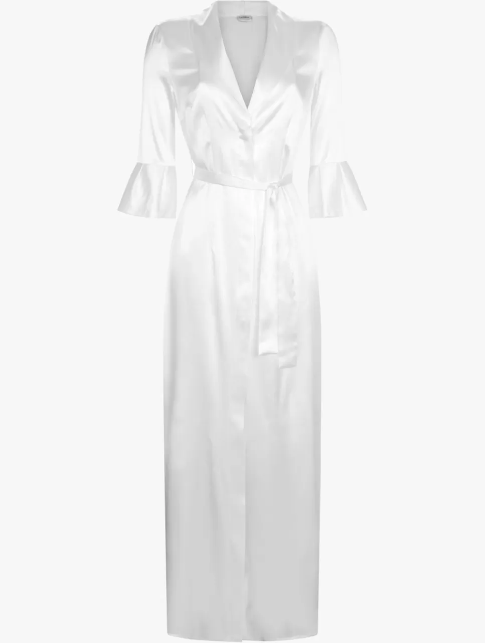 Fashion Vestaglia Lunga In Seta Off-white Con Cintura Vestaglie | Capi in seta